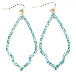 3/$20 turquoise rhinestones earrings NEW